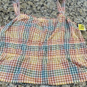 Madewell Colorful Gingham Sleeveless Top
